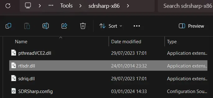 Copy rtlsdr.dll