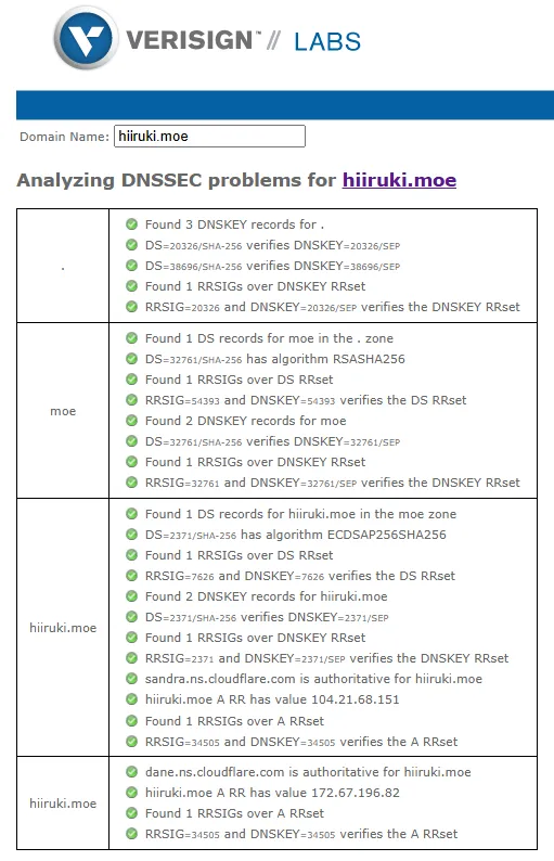DNSSEC Analyzer Output