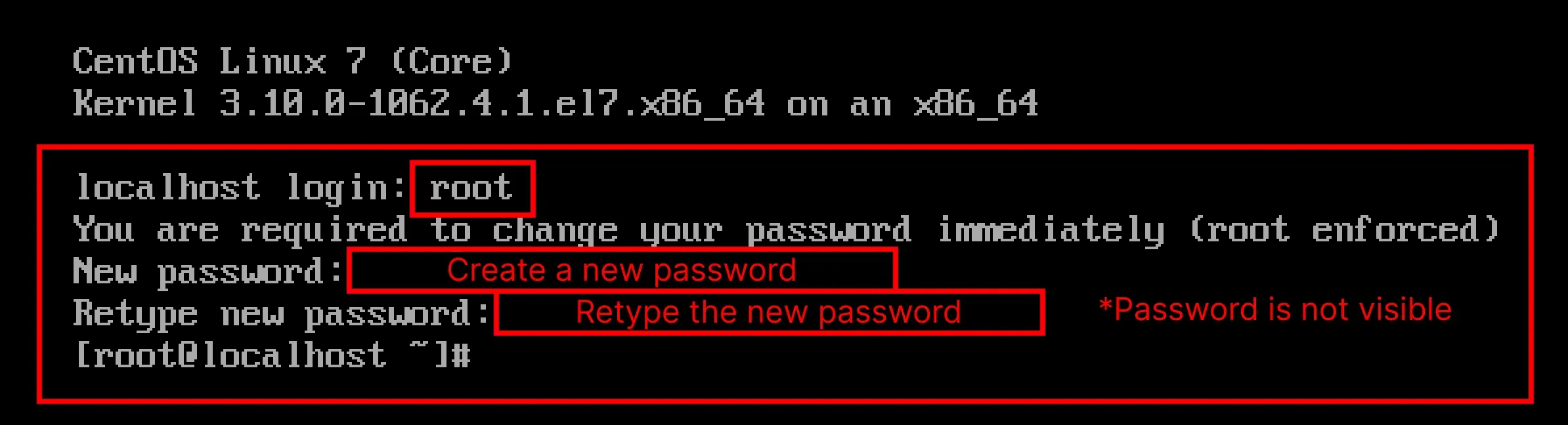 Login with the root user and create a new password