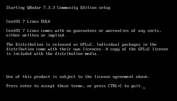 Press Enter to continue the setup